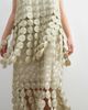 ARRANGE ARRANGE Curve metallic circle fringe column midi dress in gold - 2