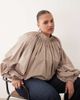 ARRANGE ARRANGE Curve oversized bomber jacket with balloon sleeve in stone-Brown - 1