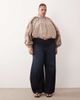 ARRANGE ARRANGE Curve oversized bomber jacket with balloon sleeve in stone-Brown - 2