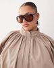 ARRANGE ARRANGE Curve oversized bomber jacket with balloon sleeve in stone-Brown - 3