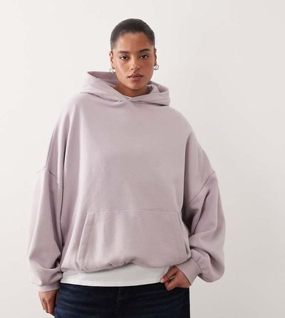 ARRANGE ARRANGE Curve oversized premium heavyweight hoodie in soft lilac-Purple