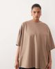 ARRANGE ARRANGE Curve oversized premium heavyweight T-shirt in taupe-Neutral - 1