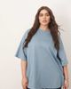 ARRANGE ARRANGE Curve oversized premium heavyweight T-shirt in washed blue - 1