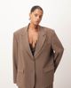 ARRANGE ARRANGE Curve oversized single breasted blazer in chocolate - part of a set-Brown - 1