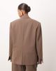 ARRANGE ARRANGE Curve oversized single breasted blazer in chocolate - part of a set-Brown - 4