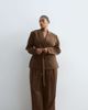ARRANGE ARRANGE Curve pleated waist wide leg pants in chocolate - part of a set-Brown - 1