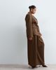 ARRANGE ARRANGE Curve pleated waist wide leg pants in chocolate - part of a set-Brown - 2