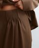 ARRANGE ARRANGE Curve pleated waist wide leg pants in chocolate - part of a set-Brown - 4