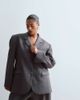 ARRANGE ARRANGE Curve premium oversized wool blazer with contrast striped lining in gray - 1