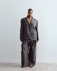 ARRANGE ARRANGE Curve premium oversized wool blazer with contrast striped lining in gray - 2