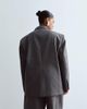 ARRANGE ARRANGE Curve premium oversized wool blazer with contrast striped lining in gray - 3