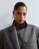 ARRANGE ARRANGE Curve premium oversized wool blazer with contrast striped lining in gray - 4