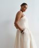 ARRANGE ARRANGE Curve premium waisted dress with puffball hem in ecru-White - 1