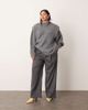 ARRANGE ARRANGE Curve rib knit shoulder pad sweater in charcoal-Gray - 2