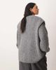 ARRANGE ARRANGE Curve rib knit shoulder pad sweater in charcoal-Gray - 4