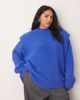 ARRANGE ARRANGE Curve ribbed knit shoulder pad sweater in cobalt blue - 1