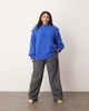 ARRANGE ARRANGE Curve ribbed knit shoulder pad sweater in cobalt blue - 2