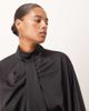 ARRANGE ARRANGE Curve satin over-layer cape top in black - 3