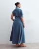 ARRANGE ARRANGE Curve seam detail denim maxi dress in mid wash blue - 3