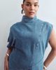 ARRANGE ARRANGE Curve seam detail denim maxi dress in mid wash blue - 4