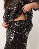 ARRANGE ARRANGE Curve sheer grid sequin maxi skirt in black - part of a set - 3