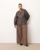 ARRANGE ARRANGE Curve soft leather jacket with cinched waist and ovoid sleeves in chocolate-Brown - 2