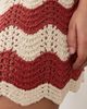 ARRANGE ARRANGE Curve stripe crochet shorts in rust and beige - part of a set-Red - 4