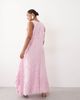 ARRANGE ARRANGE Curve textured square cut maxi dress in pink - 4