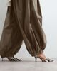 ARRANGE ARRANGE Curve waist seam balloon leg pants in khaki green - 4