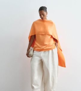 ARRANGE ARRANGE Curve Willa elastic waist drawstring pants in washed bone-White