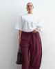 ARRANGE ARRANGE Curve Willa elastic waist drawstring pants in washed burgundy-Red - 1