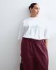 ARRANGE ARRANGE Curve Willa elastic waist drawstring pants in washed burgundy-Red - 2
