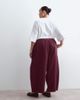 ARRANGE ARRANGE Curve Willa elastic waist drawstring pants in washed burgundy-Red - 3