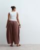 ARRANGE ARRANGE Curve Willa elastic waist drawstring pants in washed chocolate-Brown - 3