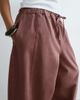 ARRANGE ARRANGE Curve Willa elastic waist drawstring pants in washed chocolate-Brown - 4