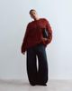 ARRANGE ARRANGE Curve wool blend hand knit ultimate loop fringe sweater in burgundy-Red - 2
