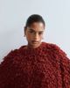 ARRANGE ARRANGE Curve wool blend hand knit ultimate loop fringe sweater in burgundy-Red - 4