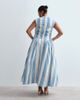 ARRANGE ARRANGE Curve wrap drop waist maxi dress in blue stripe-Multi - 4