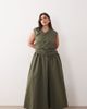 ARRANGE ARRANGE Curve wrap drop waist maxi dress in dark khaki-Green - 1