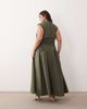 ARRANGE ARRANGE Curve wrap drop waist maxi dress in dark khaki-Green - 4