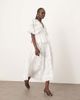 ARRANGE ARRANGE daisy organza pintuck dropped waist midi skirt in white - part of a set - 1