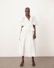 ARRANGE ARRANGE daisy organza pintuck dropped waist midi skirt in white - part of a set - 3
