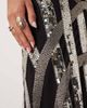 ARRANGE ARRANGE deco linear embellished maxi skirt in black - 2