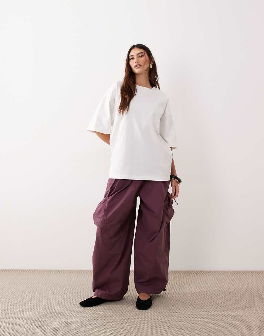 ARRANGE - Delphi drawcord utility pants in washed purple