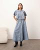 ARRANGE ARRANGE denim button up midi skirt in mid-blue wash - part of a set - 1