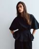 ARRANGE ARRANGE denim cinched waist pleated top in indigo - part of a set-Blue - 1