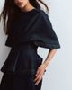 ARRANGE ARRANGE denim cinched waist pleated top in indigo - part of a set-Blue - 4