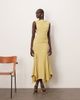 ARRANGE ARRANGE drape neck square hem open back midi dress with trim detail in light olive-Green - 1