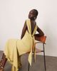 ARRANGE ARRANGE drape neck square hem open back midi dress with trim detail in light olive-Green - 2