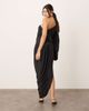 ARRANGE ARRANGE drape one shoulder maxi dress with tulip skirt in black - 3